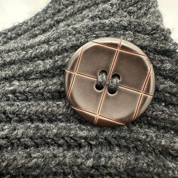 Fisherman Out of Ireland Knit Craft Ribbed Charcoal Button Sweater Jacket Sm. - Picture 8 of 16